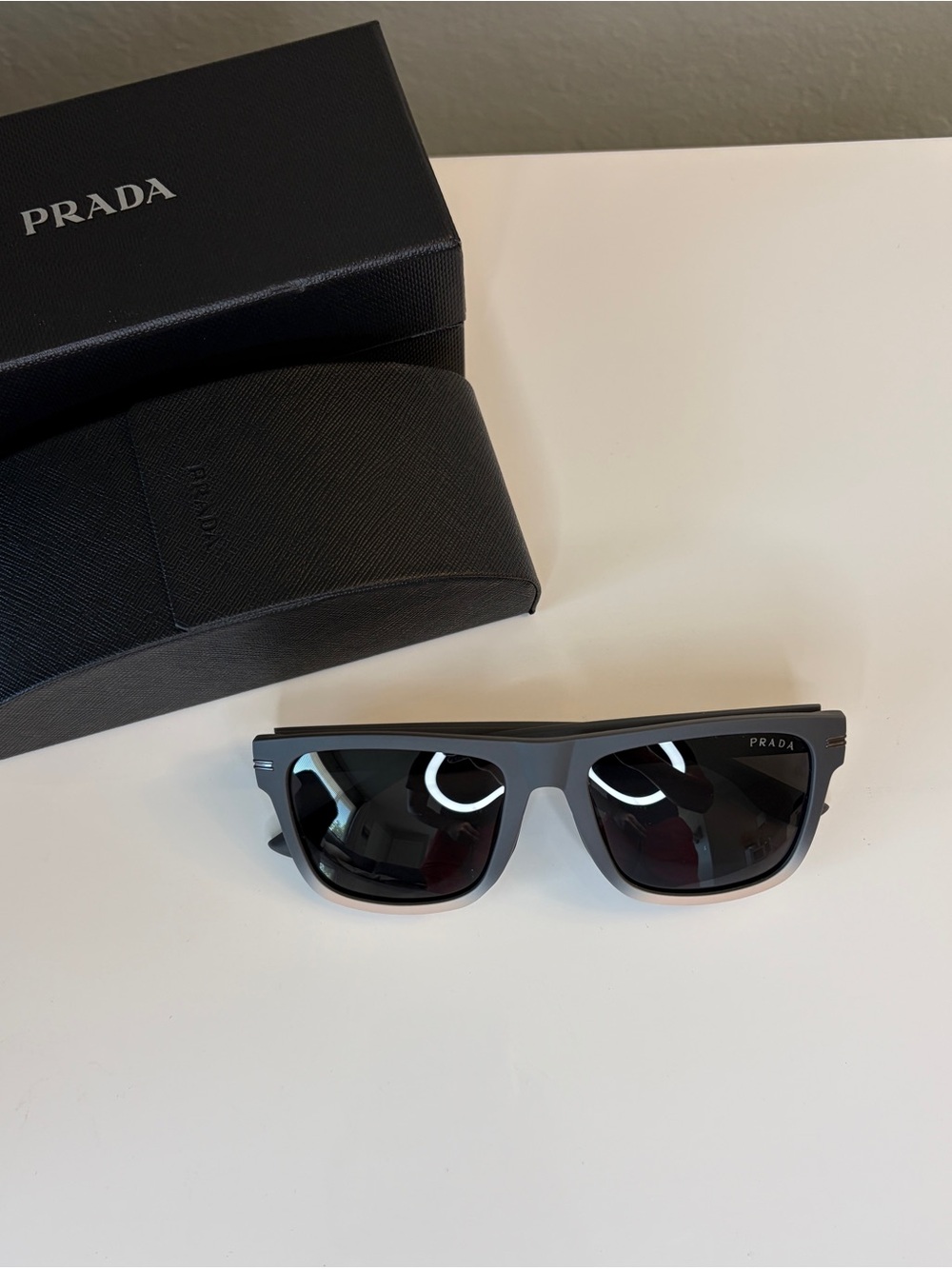 Original Men’s Black and Crème Lightweight Sunglasses with smoke Grey Lenses